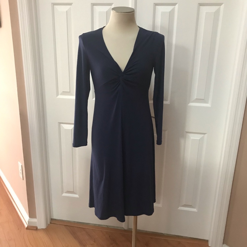 Long sleeve blue dress